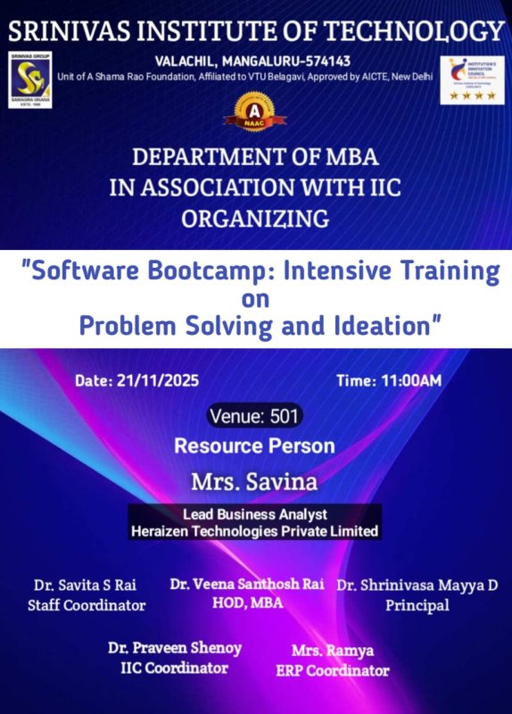 Software Bootcamp: Intensive Training on Problem Solving and Ideation