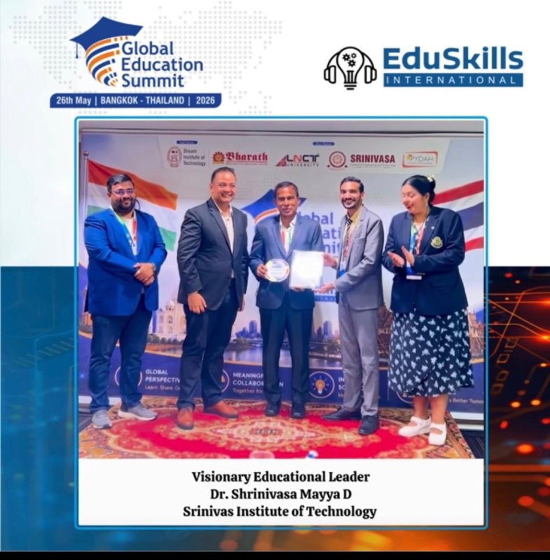 Srinivas Institute of Technology Earns Global Recognition at International Education Summit in Thailand - Image 2