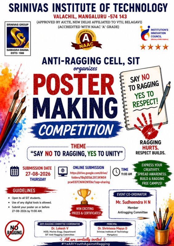 Anti-Ragging Poster Making Competition