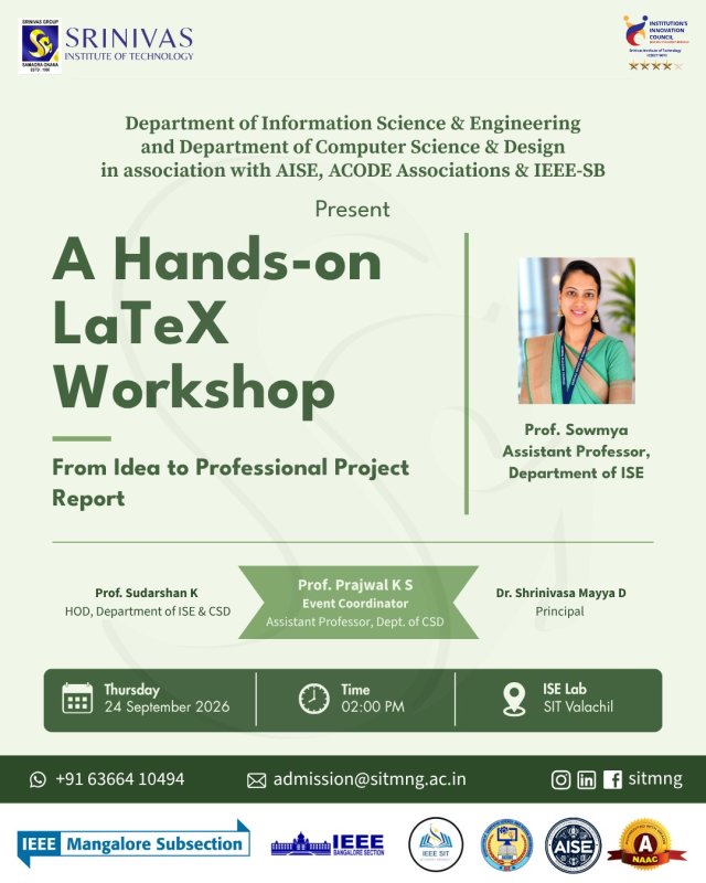 A Hands-on LaTeX Workshop – From Idea to Professional Project Report