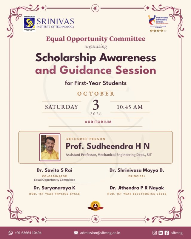 Scholarship Awareness and Guidance Session for First-Year Students